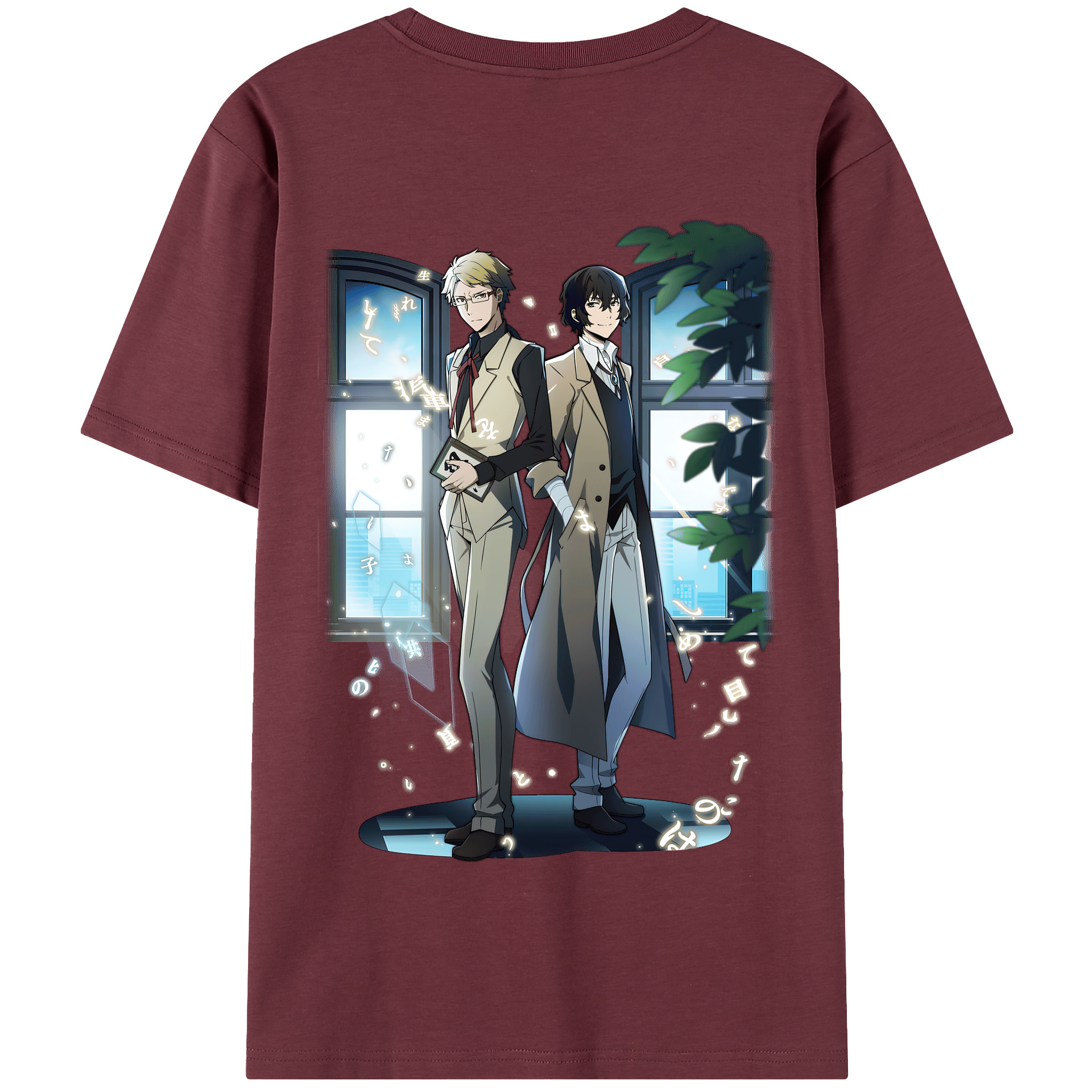 （画像用） 文豪ストレイドッグス Bungo Stray Dogs 綿100％半袖Tシャツ（背面プリント）
